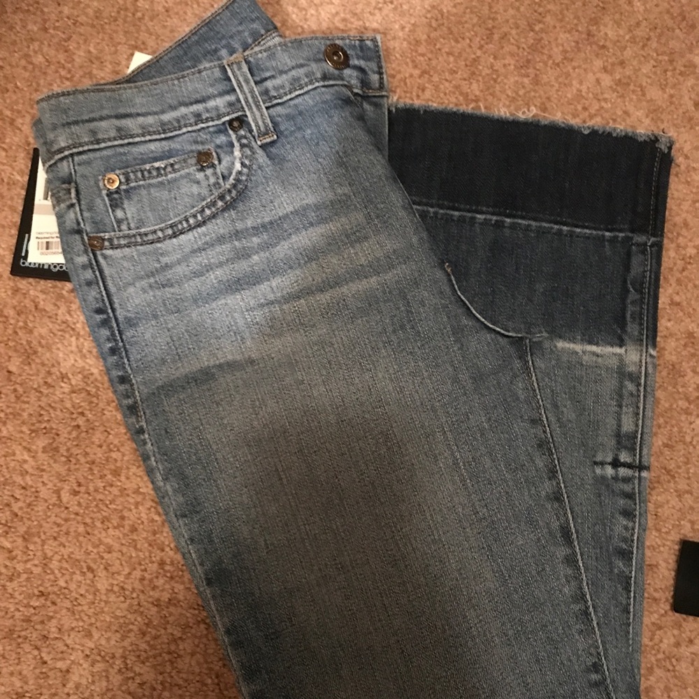 Cropped straight leg jeans